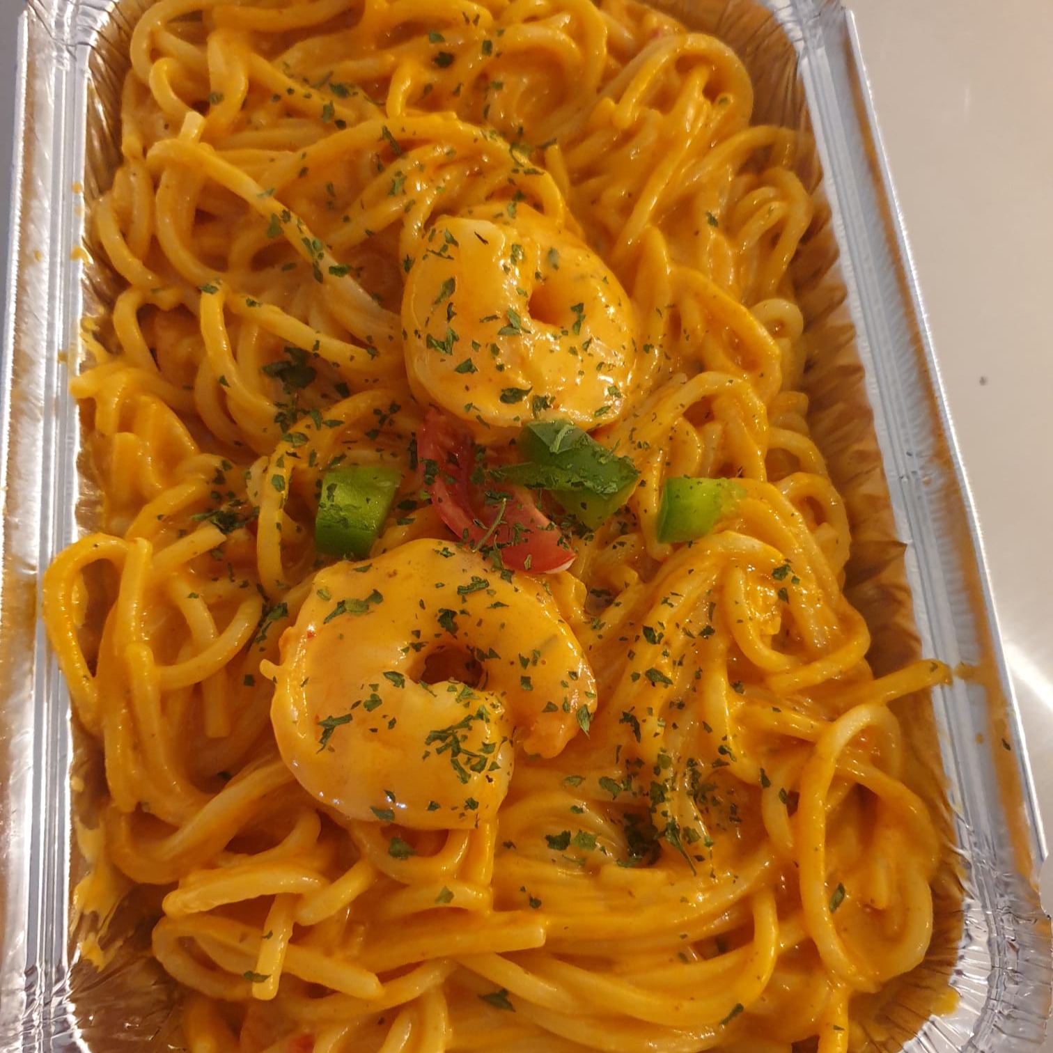 Pasta Scampi Curry
